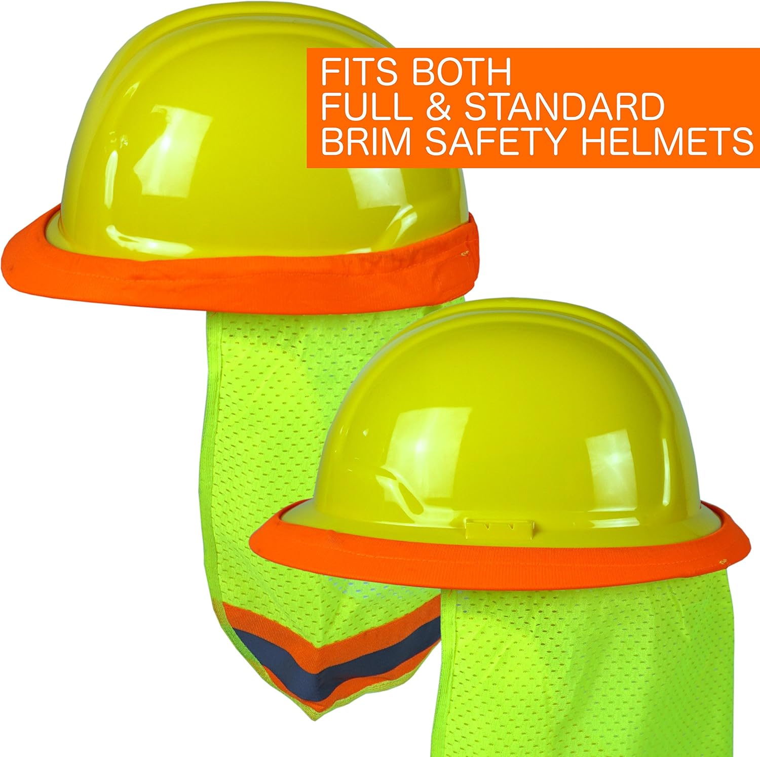 BEST EVER PRO-MADE X1 Hard Hat Sun Shade. Premium Neck Shield with Secure-Fit Fasteners & Built In Sweat Towel. Fits Full & Standard Brim Safety Helmets. For Construction Use. Hard Hat Not Included - - 