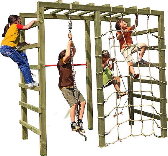 Gartenpirat Klettergerüst Spielgerüst aus Holz für den Garten mit Reck