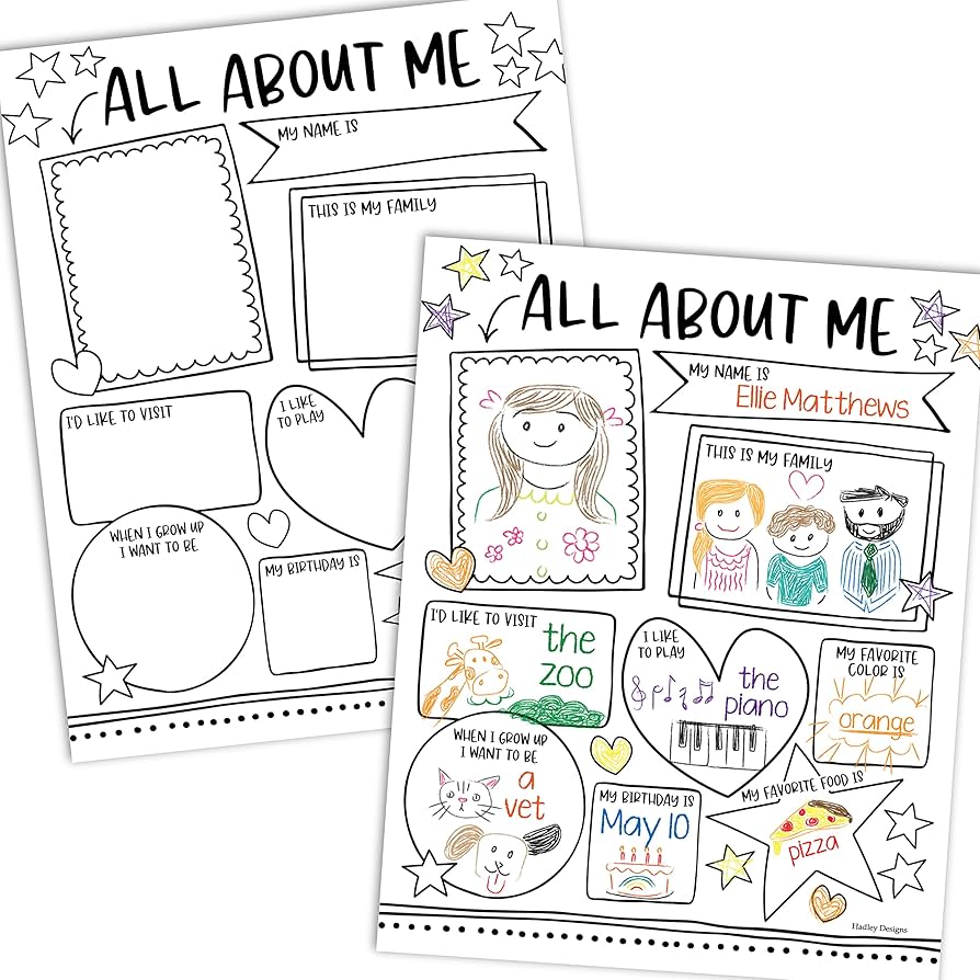 Amazon.com: All About Me Posters for Elementary, Preschool & Kindergarten - 20 Pack, Fun Classroom Activity Sheets for Self-Expression, Star & Student of the Week Posters - Black and White Classroom Must amazon-com-all-about-me-posters-for-elementary-preschool-kindergarten-20-pack-fun-classroom-activity-sheets-for-self-expression-star-student-of-the-week-posters-black-and-white-classroom-must