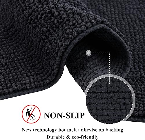 Miniatura 5 de Juego de 2 alfombras de baño de alta calidad para suelo de baño, tapetes de baño de felpilla pequeños lavables a máquina, antideslizantes y súper