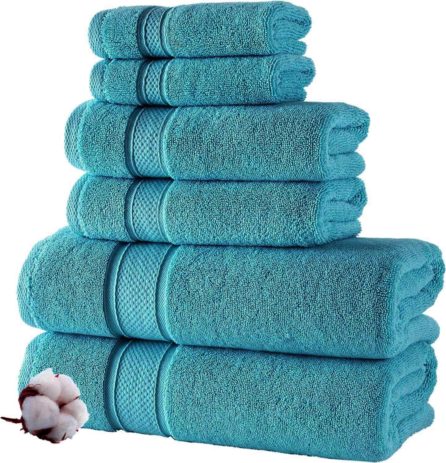 TOWELBAY Luxury Bath Towels (800 GSM) 100% Egyptian Cotton Face Hand Bath Towel Super Jumbo Bath Sheets Quick Dry & Absorbent Multipack (Teal, Bath Towel)