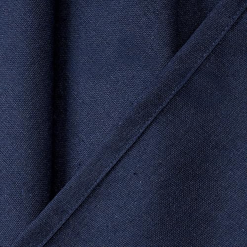 Miniatura 5 de Lush Decor Par de paneles de cortinas de arpillera anudadas con pestañas superiores, 45 pulgadas de ancho x 84 pulgadas de largo, azul marino