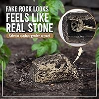 Vista 6 de Ram-Pro 2 piezas Piedra falsa para ocultar llaves de repuesto - Se ve y se siente como piedra real - Segura para jardín o patio exterior, geocaching
