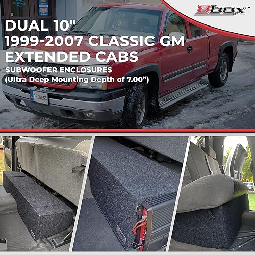 Miniatura 2 de Bbox Caja de subwoofer doble sellada de 10 pulgadas, caja de subwoofer Accu-Tuned mejora la calidad de audio, sonido y graves - Compatible con