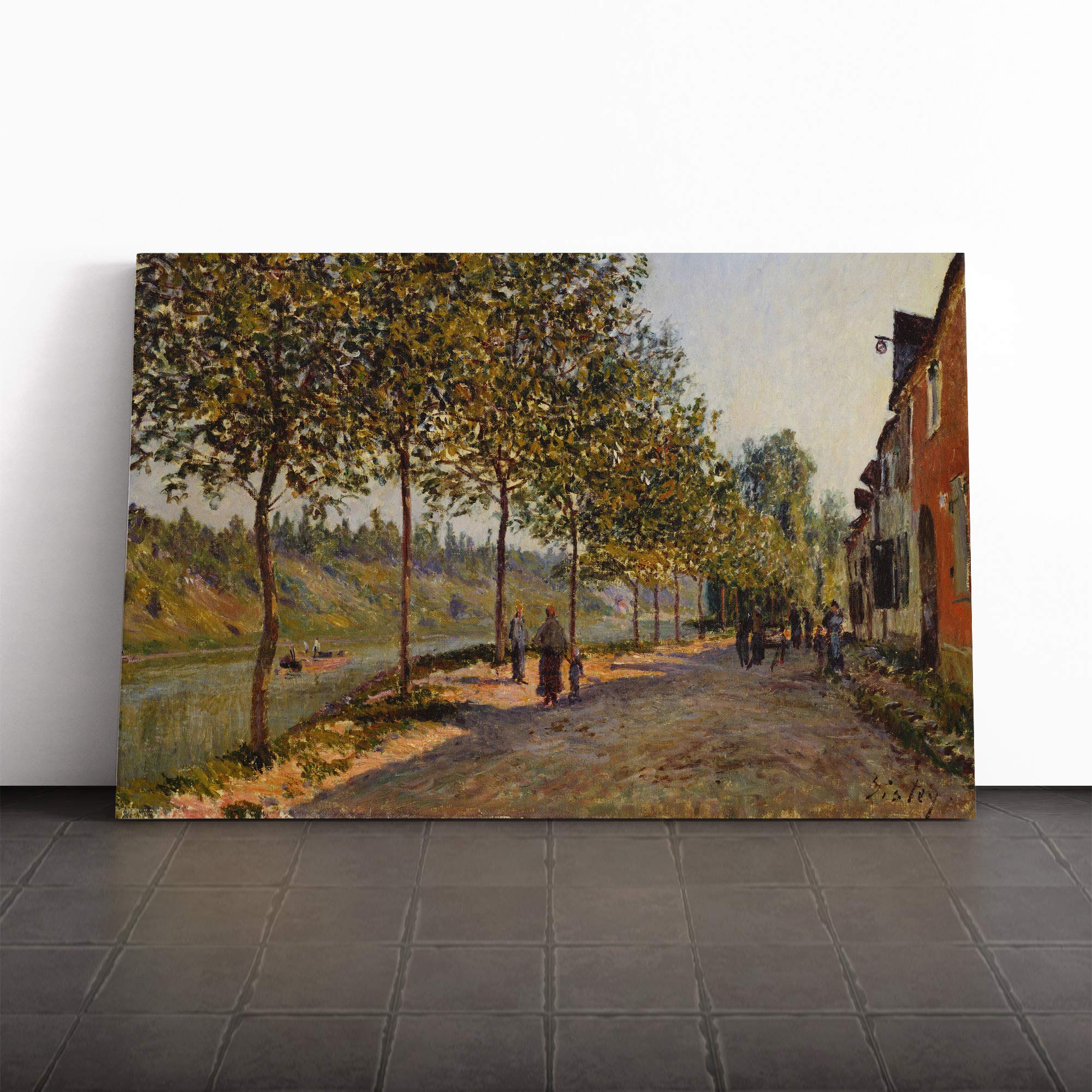 Alfred Sisley June Morning Canvas Print | Gallery Wrapped 30mm Frame Wall Art | 30x20 inches | Ready to Hang | Modern Picture | Living Room Bedroom Lounge Office