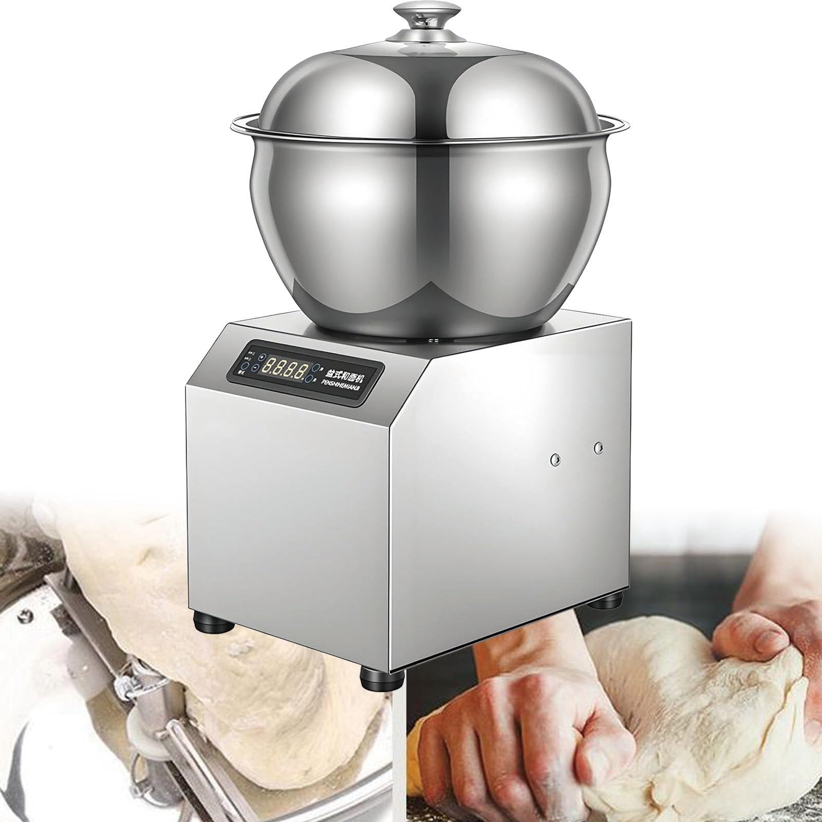 JozyJul 1800W Commercial Dough Mixer,5kg/8KG Large Capacity Flour Mixing Machine with Touch Control, 0-30Min Timer,Heavy Duty Dough Maker for Bakery, Restaurant, Pizza, Bread Dough 8kg