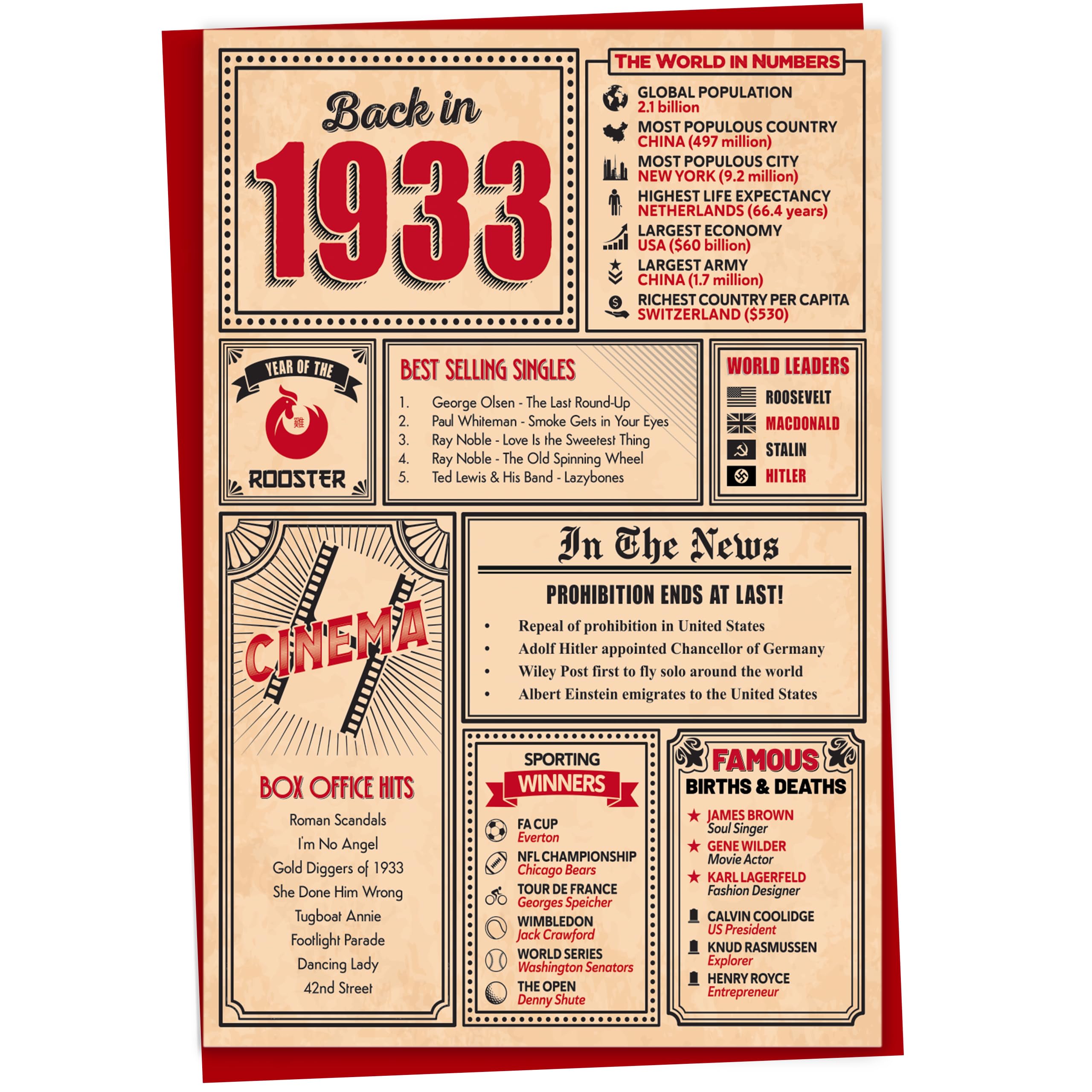 50th Birthday Card - Back in 1976 In This Year Card, Greeting Card for Men and Women, Birthday Cards for Women, Birthday Cards for Men, 50th Anniversary Card, 5x7 — view 13
