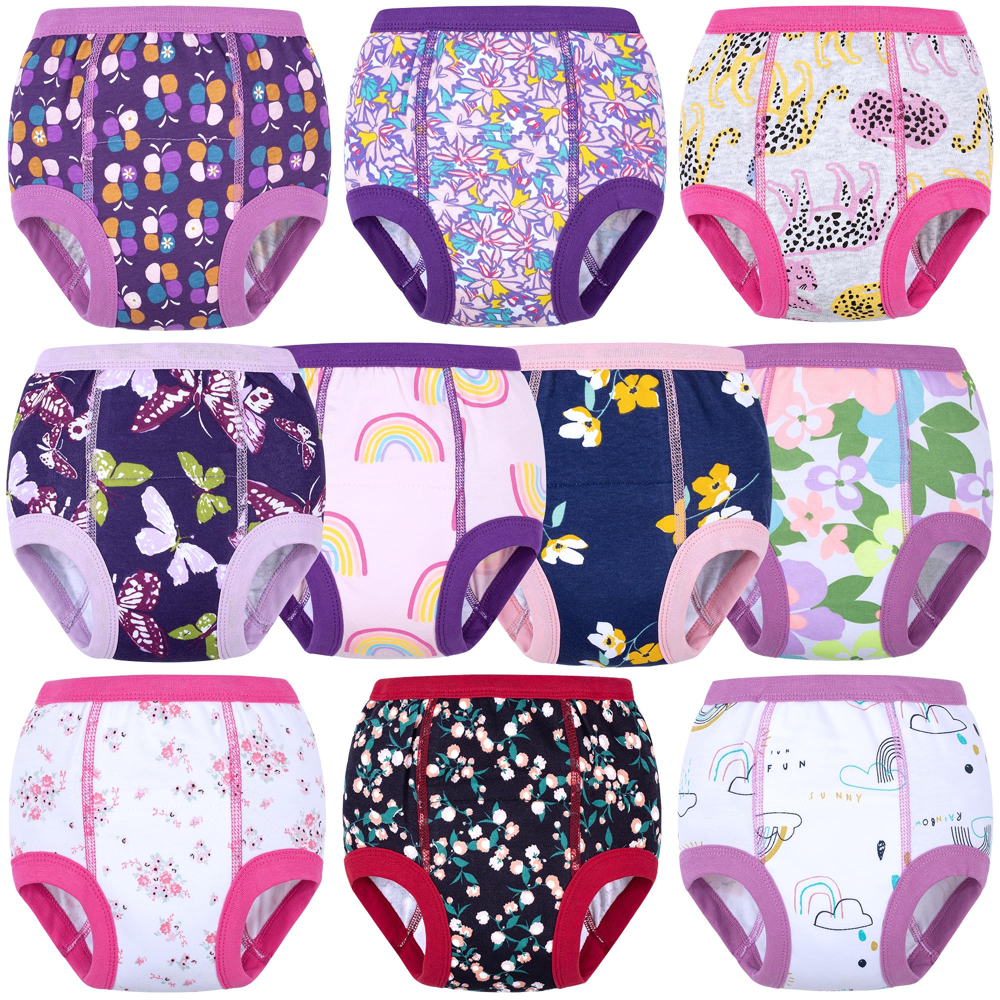 BIG ELEPHANT Lot de 10 sous-vêtements d'apprentissage de la propreté absorbants pour garçons et Filles de 12 Mois à 9 Ans