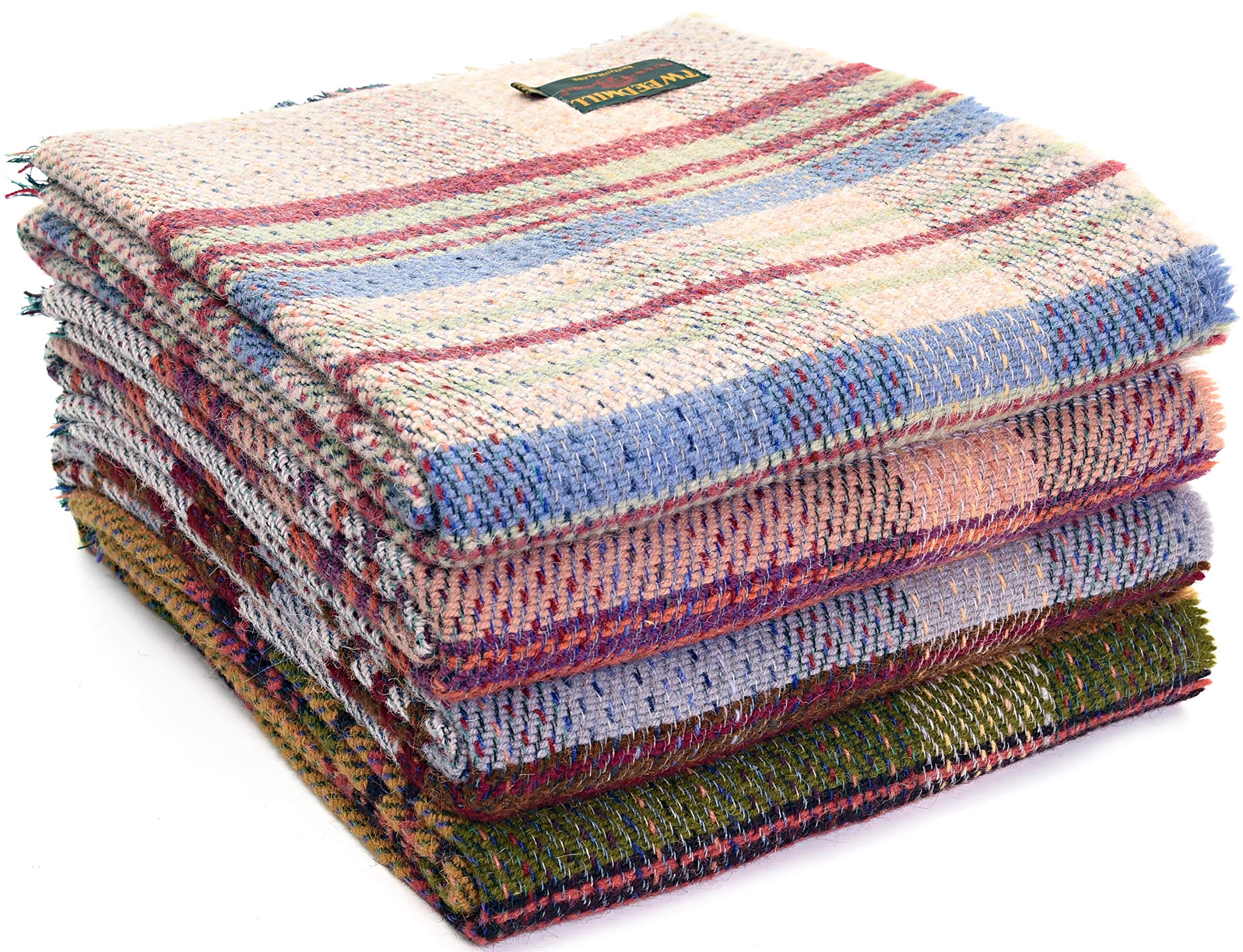 The Present Store Multi Large British Unique Recycled Random All Wool Blanket/Picnic Rug By Tweedmill