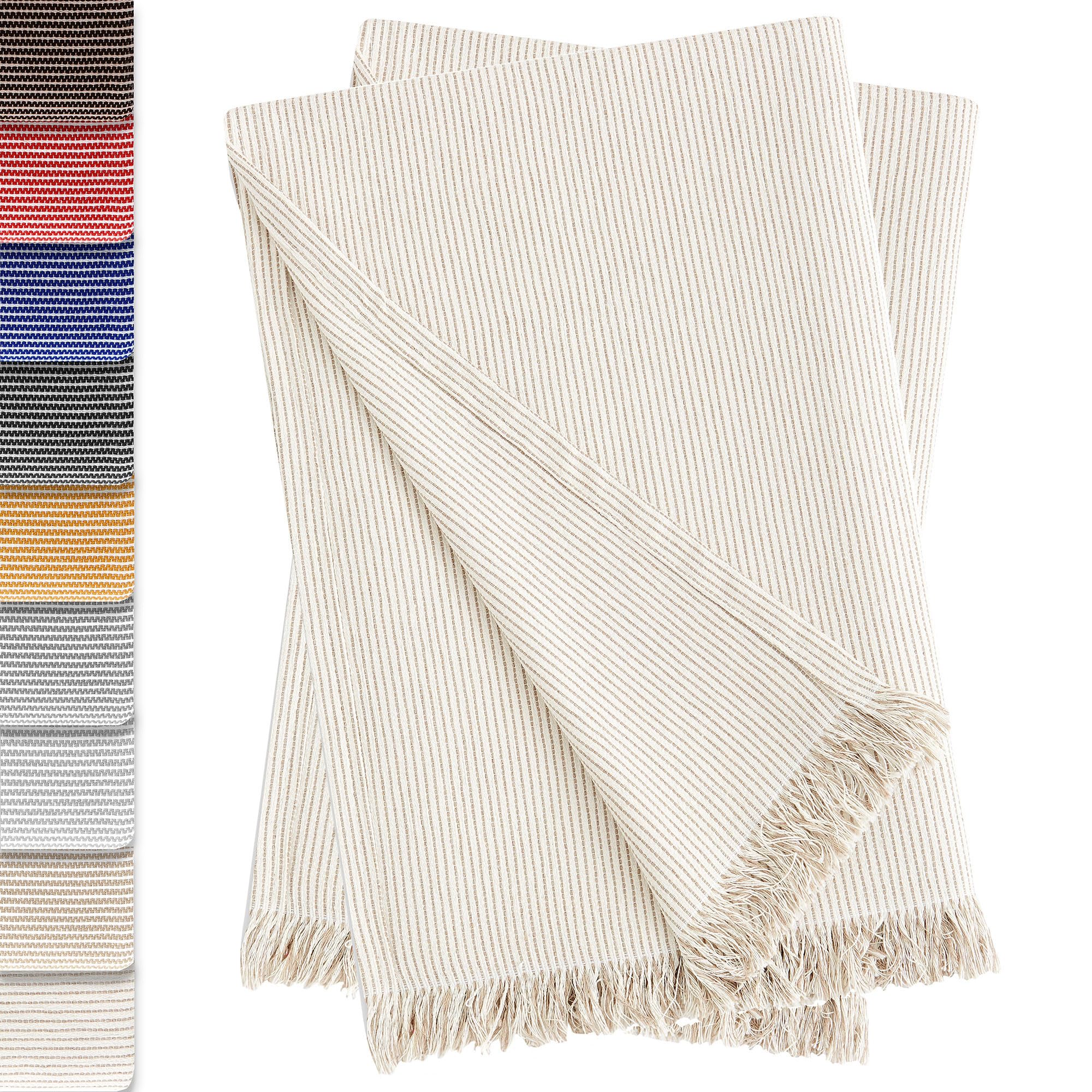 Vipalia Pack de 2 Colchas Multiusos Sofá. Plaids para Cama. Mantas. Colchas para sofás Cómoda Práctica y Suave. Poliester Algodón. Fundas para sofa Paul 230 x 260 cm Marfil y blanco