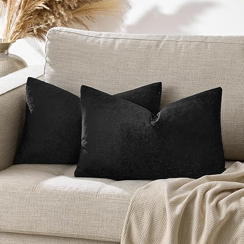 Miniatura 57 de GIGIZAZA Fundas de Almohadas Decorativas de Terciopelo Dorado, Fundas de Almohadas de 18x18 para Sofá, Sillón y Cama, Paquete de 2 Fundas de Cojines