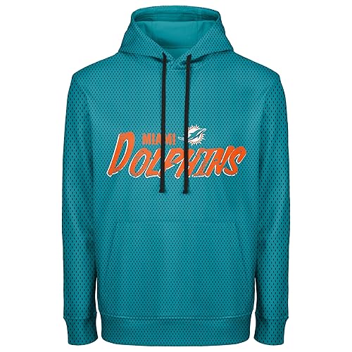 NFL Men's Officially Licensed Team Wordmark Distressed Performance Sideline Pullover