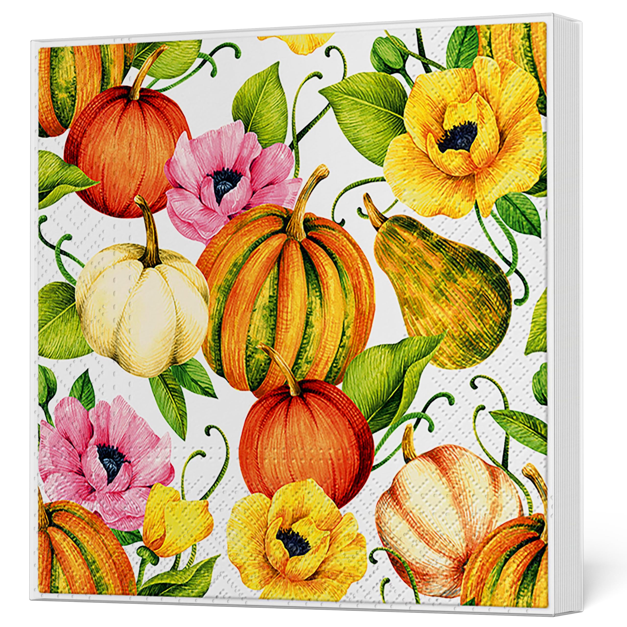 Tete a Tete 3Ply Flowery Tissue Paper Napkins Decoupage Serviettes 33cm x 33cm - 1/4 Folded (Pack of 20) (Botanical Memories) — view 20