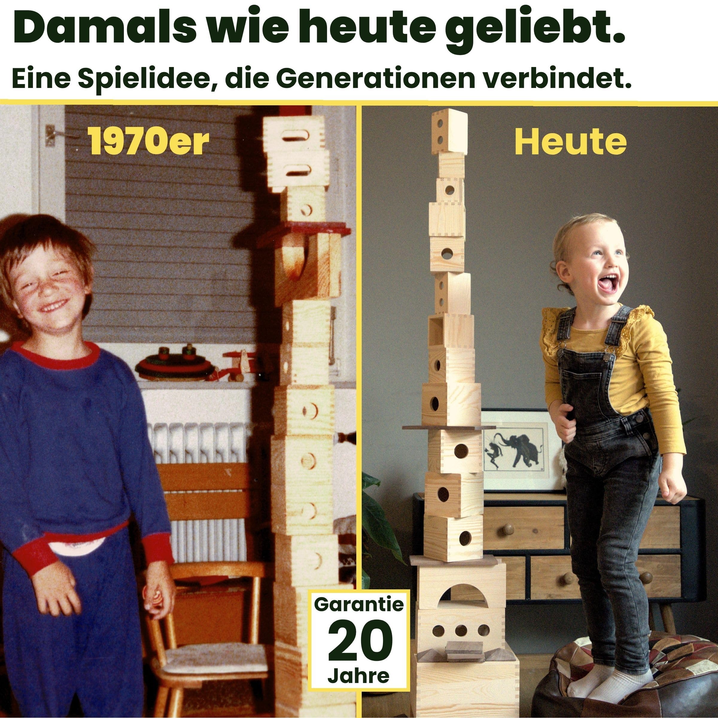 MATZBOX Montessori Kreativspielzeug aus Holzbausteinen – ausgezeichnetes Premium Spielzeug von 1 bis 7 Jahren – vielseitige Bauklötze & Boxen für freies, langanhaltendes Spielen, nachhaltiges Geschenk