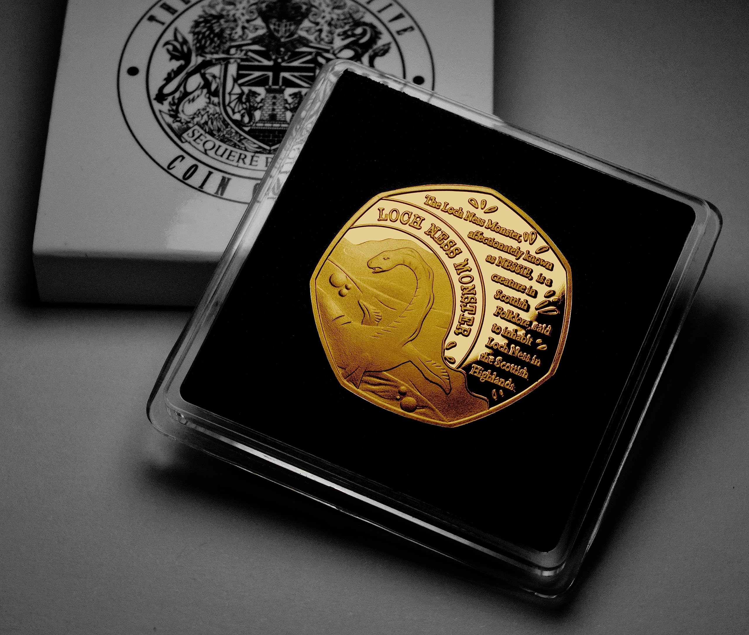 The Commemorative Coin Company Silver Loch Ness Monster 24Ct Gold Commemorative In Gift/Presentation Case. Nessie/Scotland/Scottish. Myth/Legend/Mythical/Creature Fantasy/Magic. Gift/Present/Souvenir