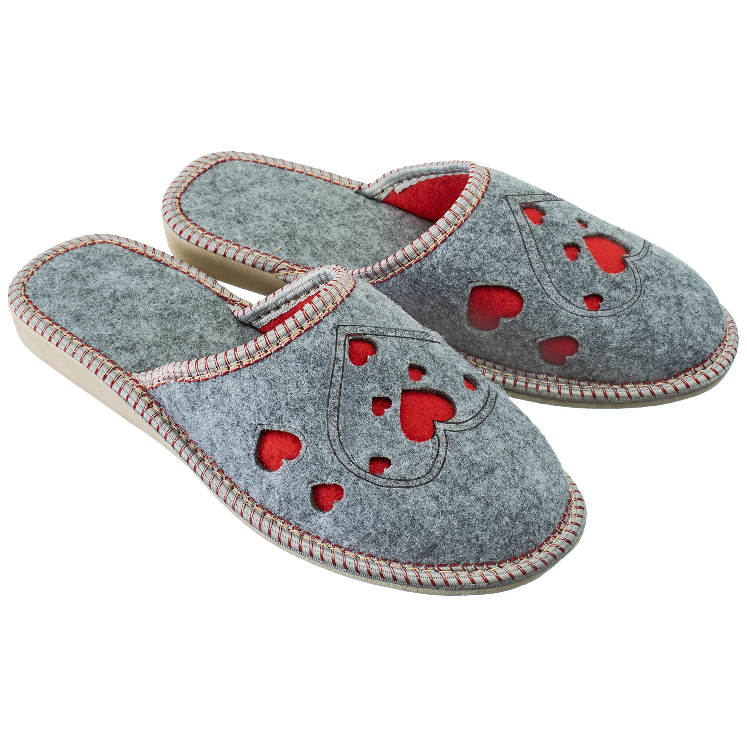 ESTRO Pantoufles Femme Chausson Chaud - Chausson Feutre Femme Mules Feutre avec Semelle Antiderapante F03