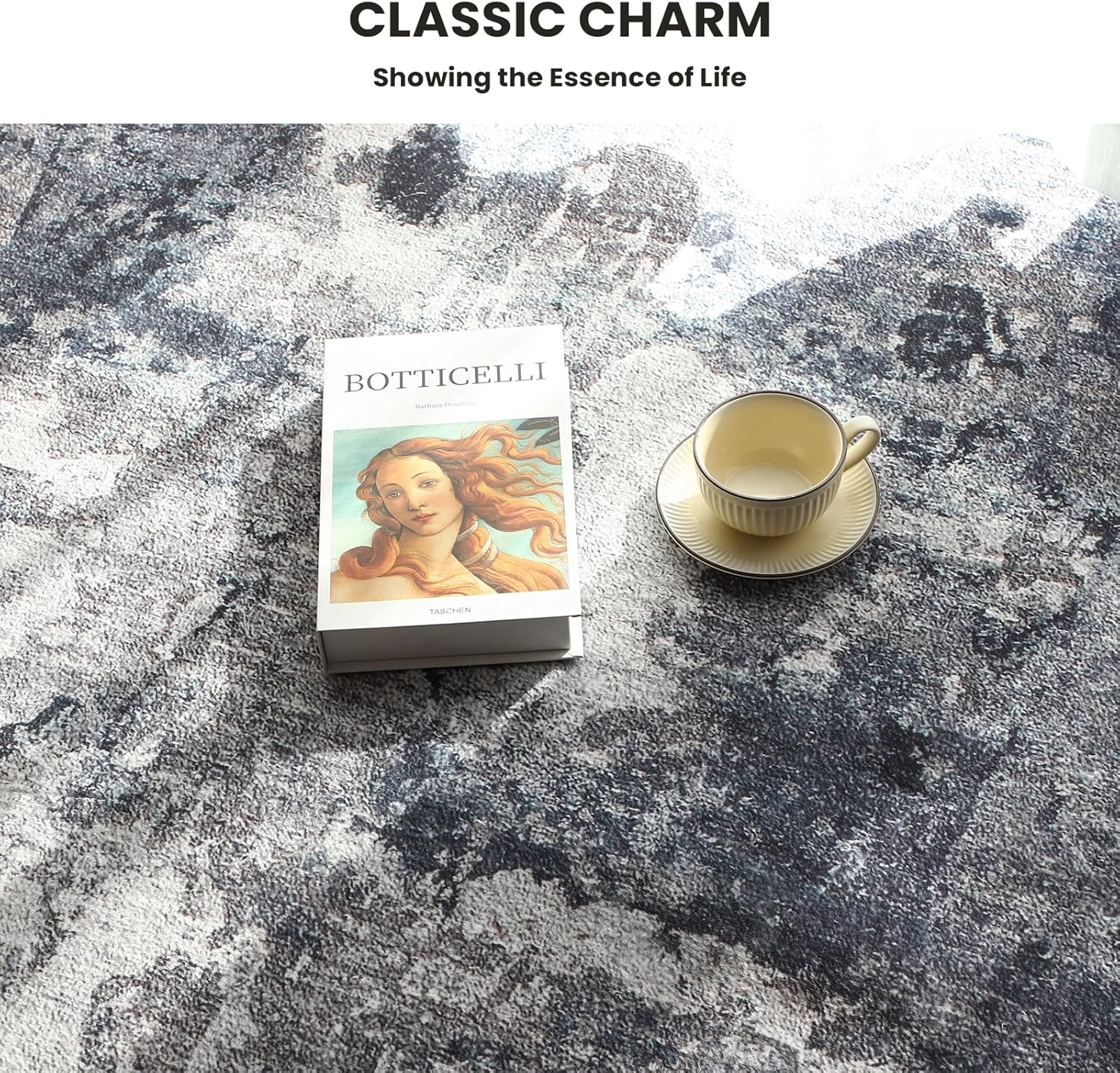 6x9 Area Rugs - Machine Washable Area Rugs for Living Room, Soft Washable Rugs 6x9, Non-Slip Area Rug, Stain Resistant Abstract Low Pile Thin Rug