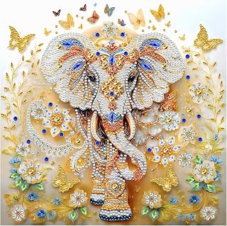 AMORARS Elephant Diamond Art Kits for Adults, 5D Special Shape Diamond Painting Kits for Beginners - Crystal Rhinestones Diamond Painting Gem Art for Home Wall Decoration Gifts, 12x12In