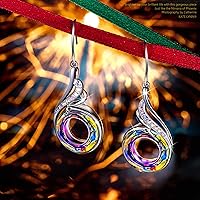 Vista 3 de Kate Lynn Aretes de Phoenix "Rise From the Ashes", aretes colgantes de plata de ley con cristales de Austria, regalo de cumpleaños con joyero