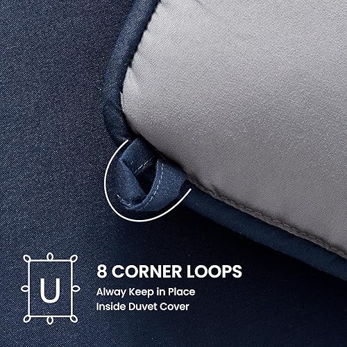 Miniatura 6 de SLEEP ZONE Relleno de edredón individualindividual XL, edredón reversible alternativo al plumón, ropa de cama ligera, suave y transpirable para