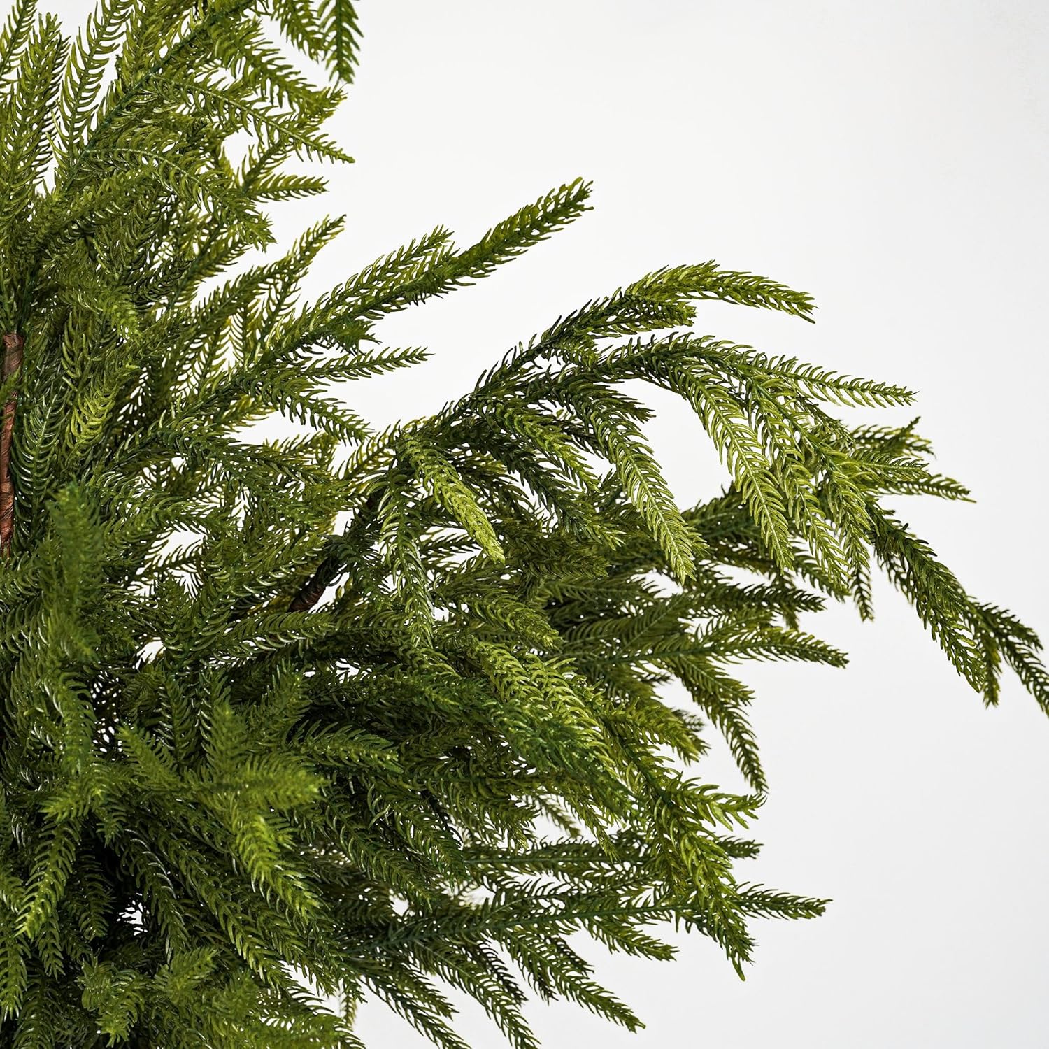 Norfolk Pine Stems 35.8" / 91cm, 6 Pcs Christmas Pine Branches, Real Touch Greenery for DIY Flower Arrangement, Home Indoor Christmas Decor