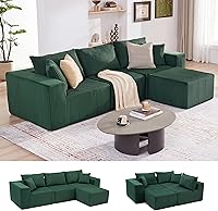 Vista 19 de Sofá modular de 108 pulgadas, sofá modular de nube con asiento profundo, moderno sofá modular en forma de L con diván, sofás tapizados sin hueso