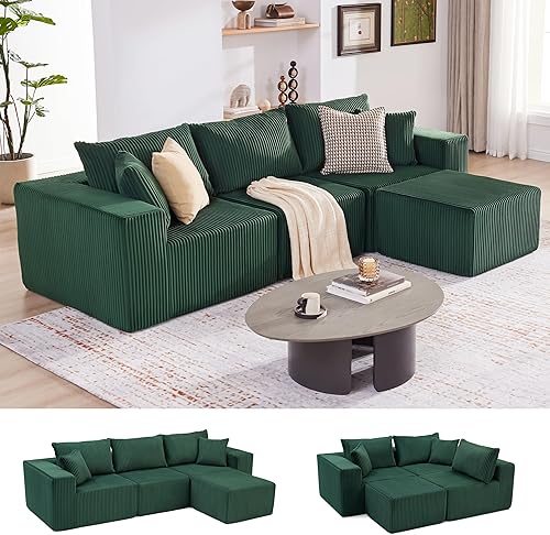 Miniatura 19 de Sofá modular de 108 pulgadas, sofá modular de nube con asiento profundo, moderno sofá modular en forma de L con diván, sofás tapizados sin hueso