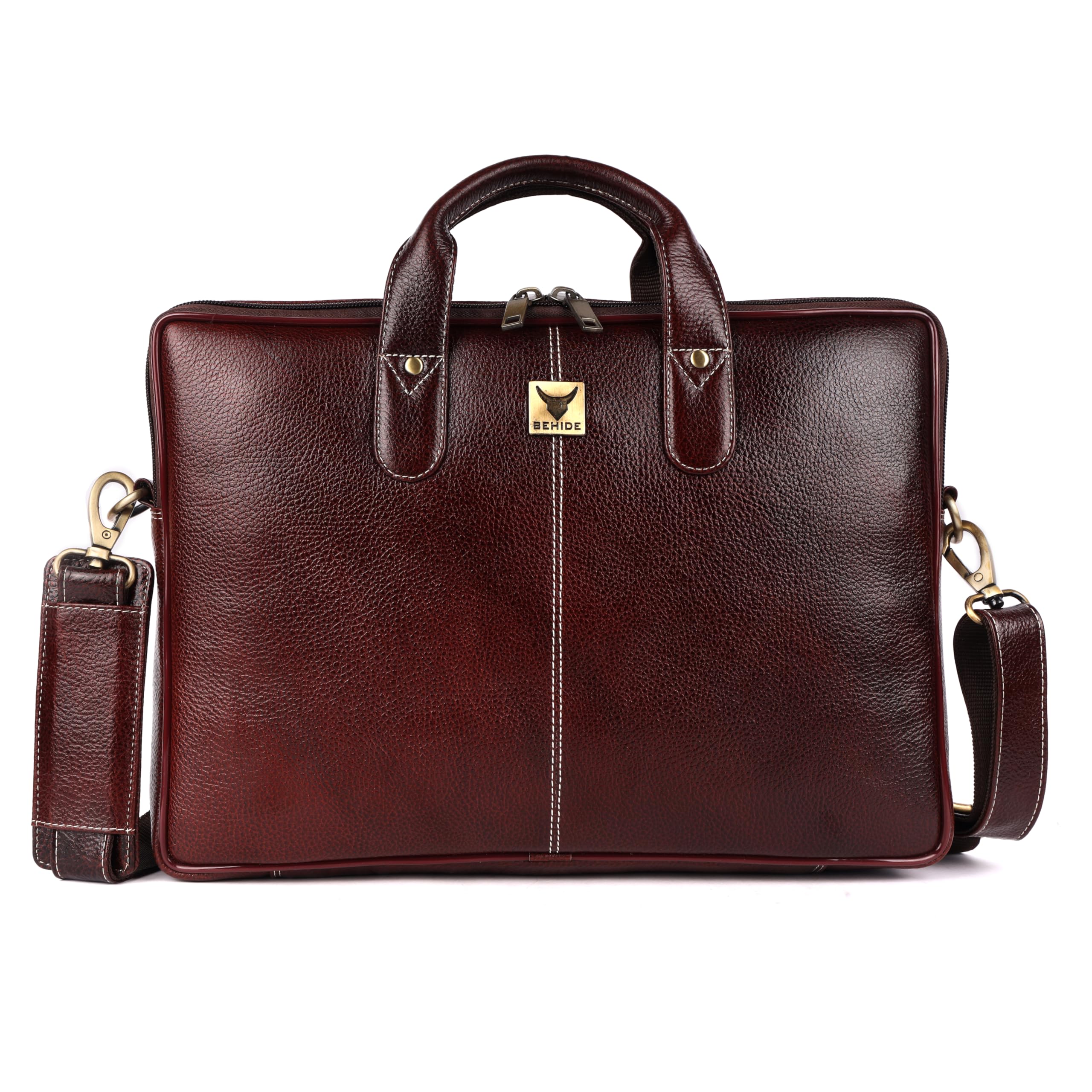 BEHIDE Heritage Holdal 14 Inch Genuine Leather Laptop Messenger Bag - Stylish Office Shoulder and Handbag for Men and Women - Padded Compartment | 1-Year Warranty I Fits up to 14 Inch (B07J3FBMXH) Amazon Price History, Amazon Price Tracker