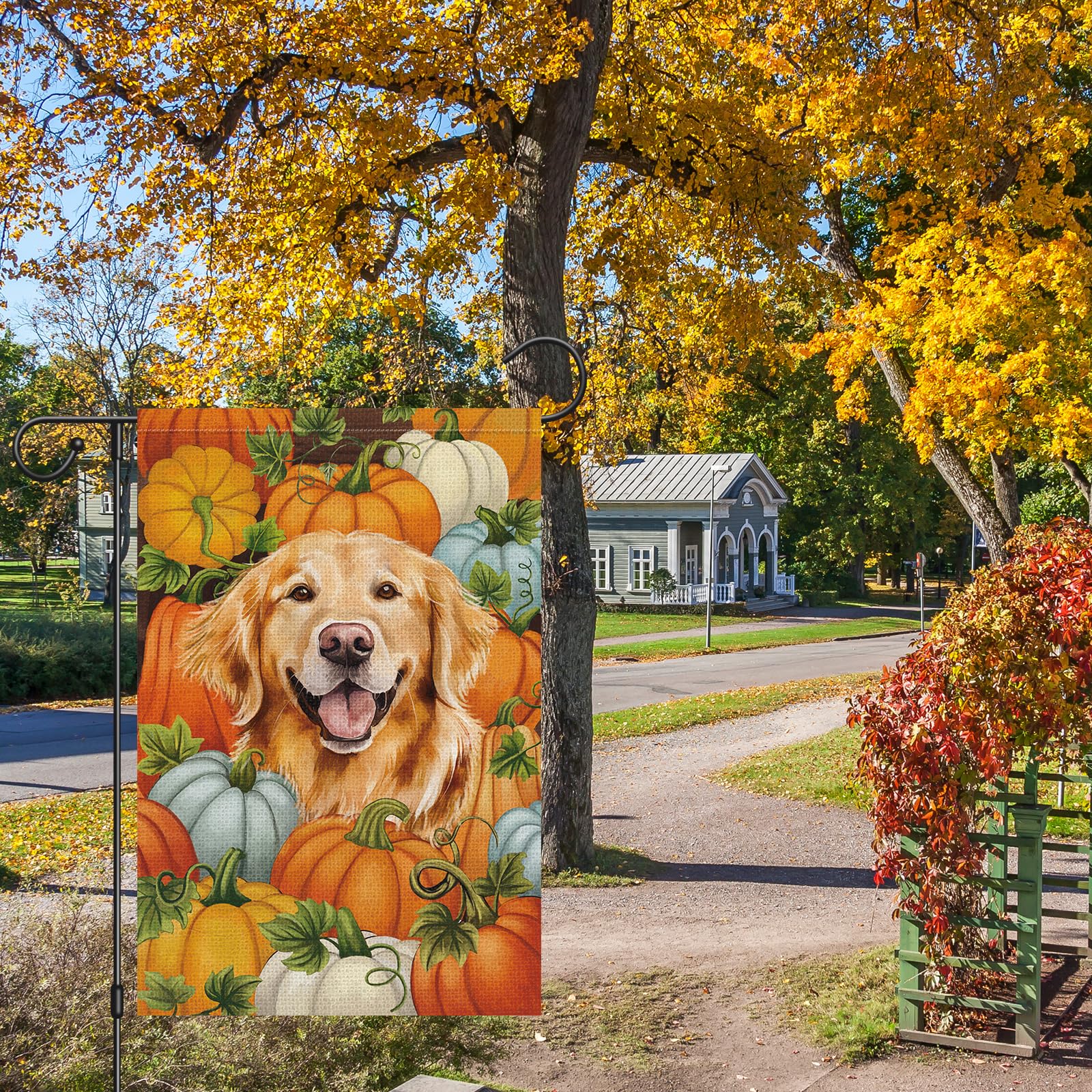 Bandiera da giardino Golden Retriever 30,5 x 45,7 cm, bandiera per cani di benvenuto