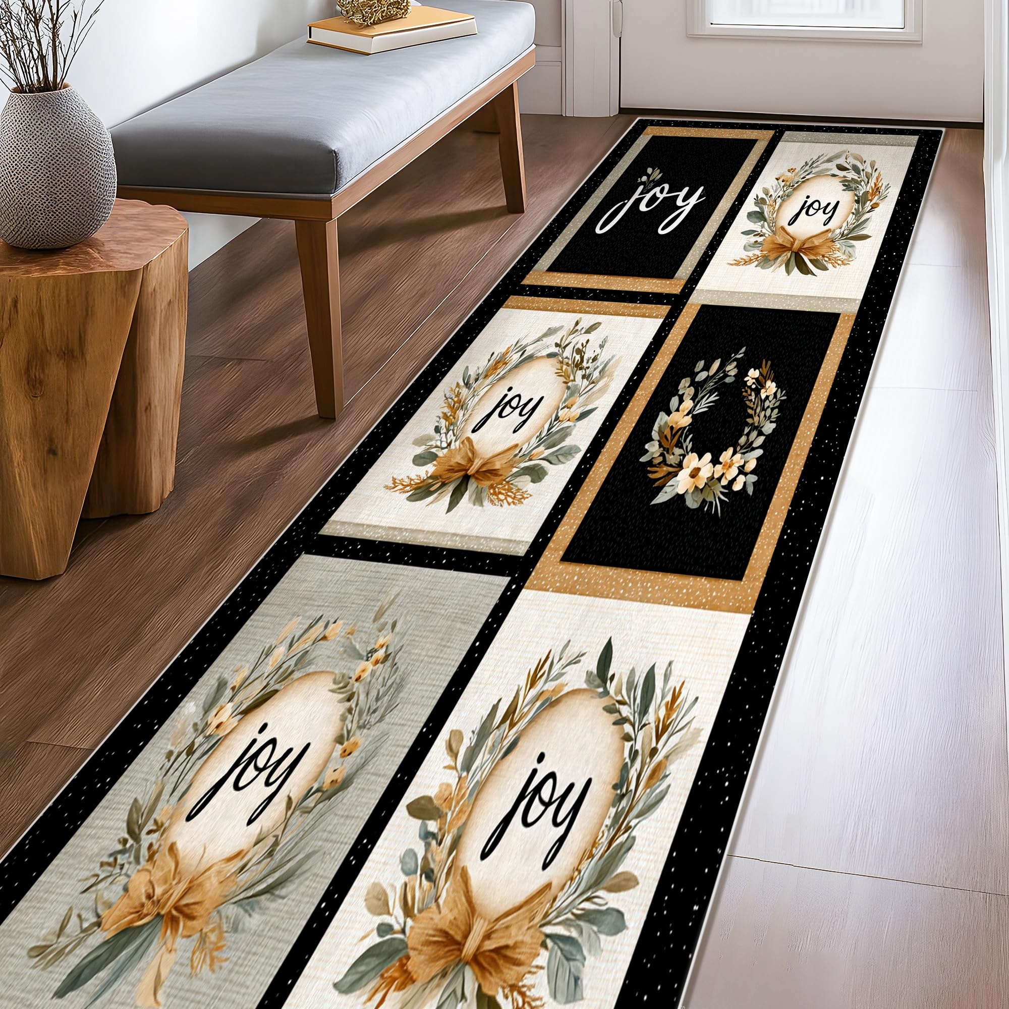 Tapis de couloir citrouille rustique qui ne perd pas ses poils pour un intérieur propre