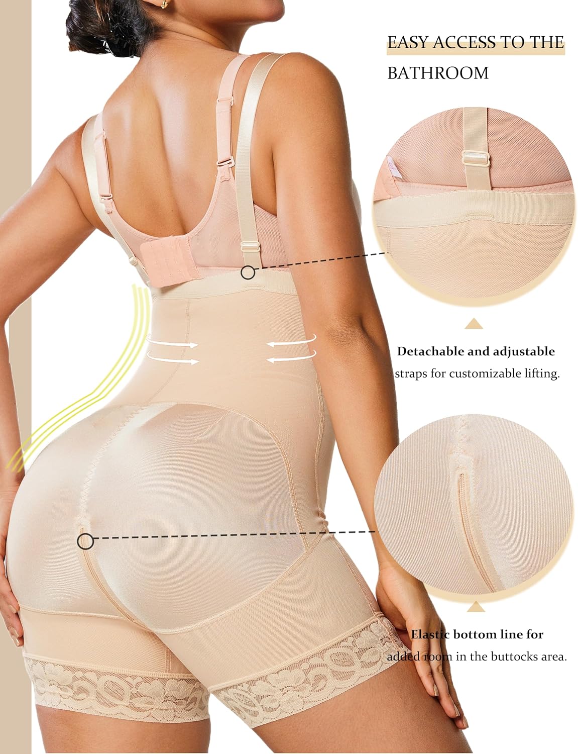 DEYUO Fajas Colombianas Shapewear for Women Tummy Control Bodysuit Postpartum Body Shaper Butt Lifting Faja Bodysuit - Image 4