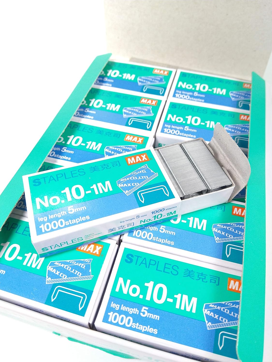 20 Boxes (20,000-Staples) Authentic Max Staples for Office Stapler from Taiwan (No.10-1M)