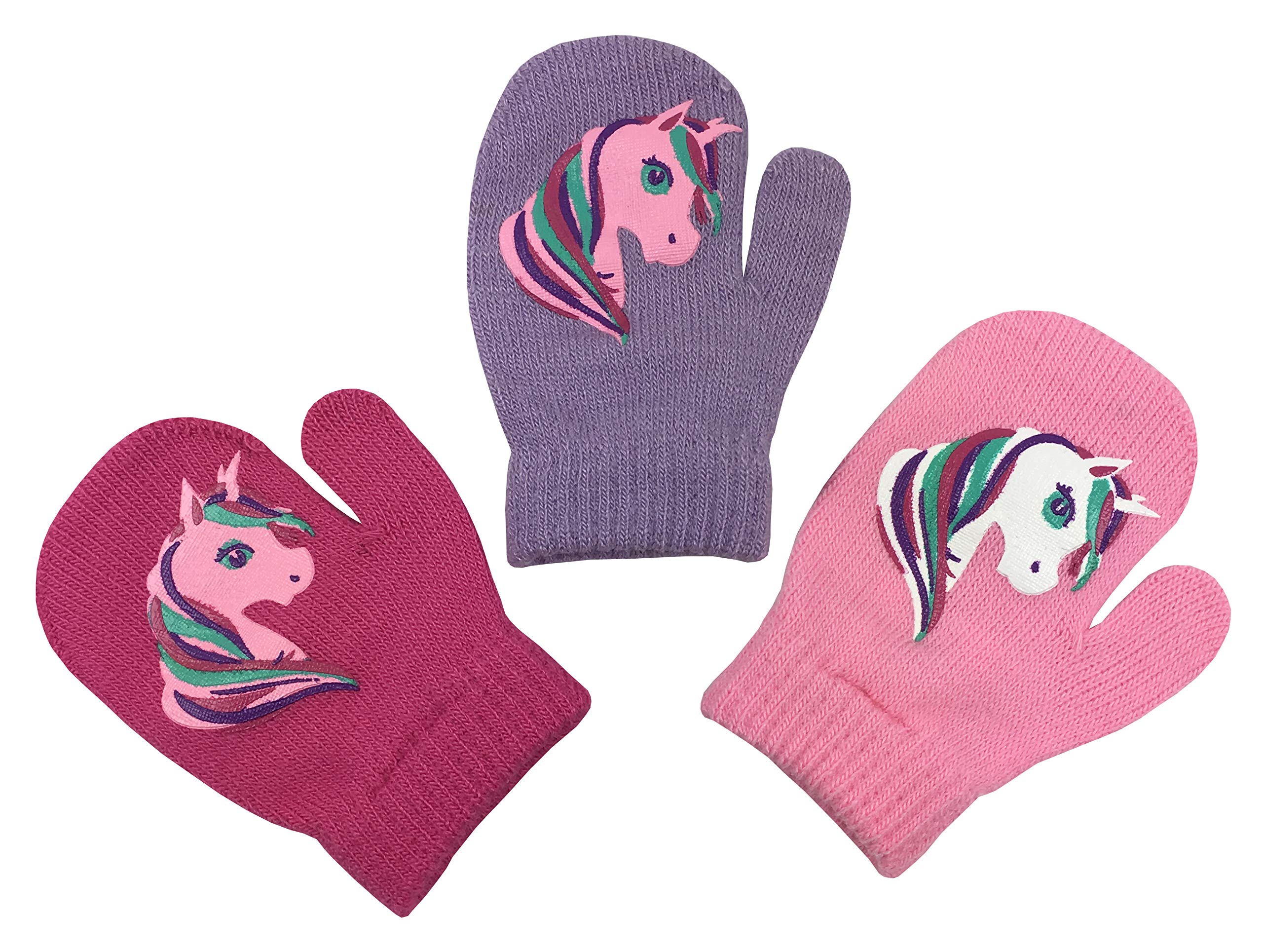 N'Ice Caps Kids Magic Stretch Gloves Mitten 3 Pairs Toddler Winter