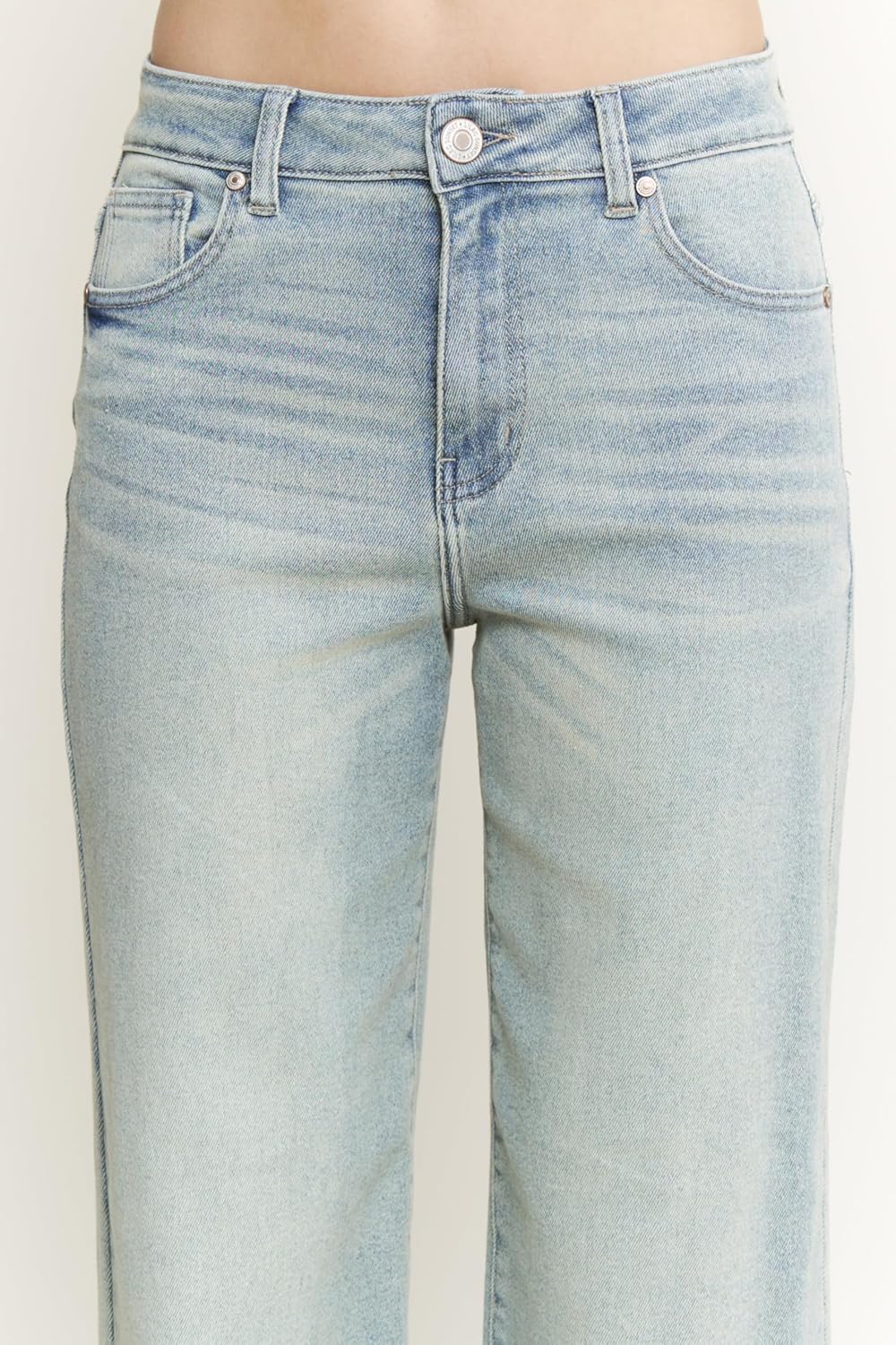 High-Rise Wide Leg Jeans for Women Juniors, Relaxed Fit Stretch Denim