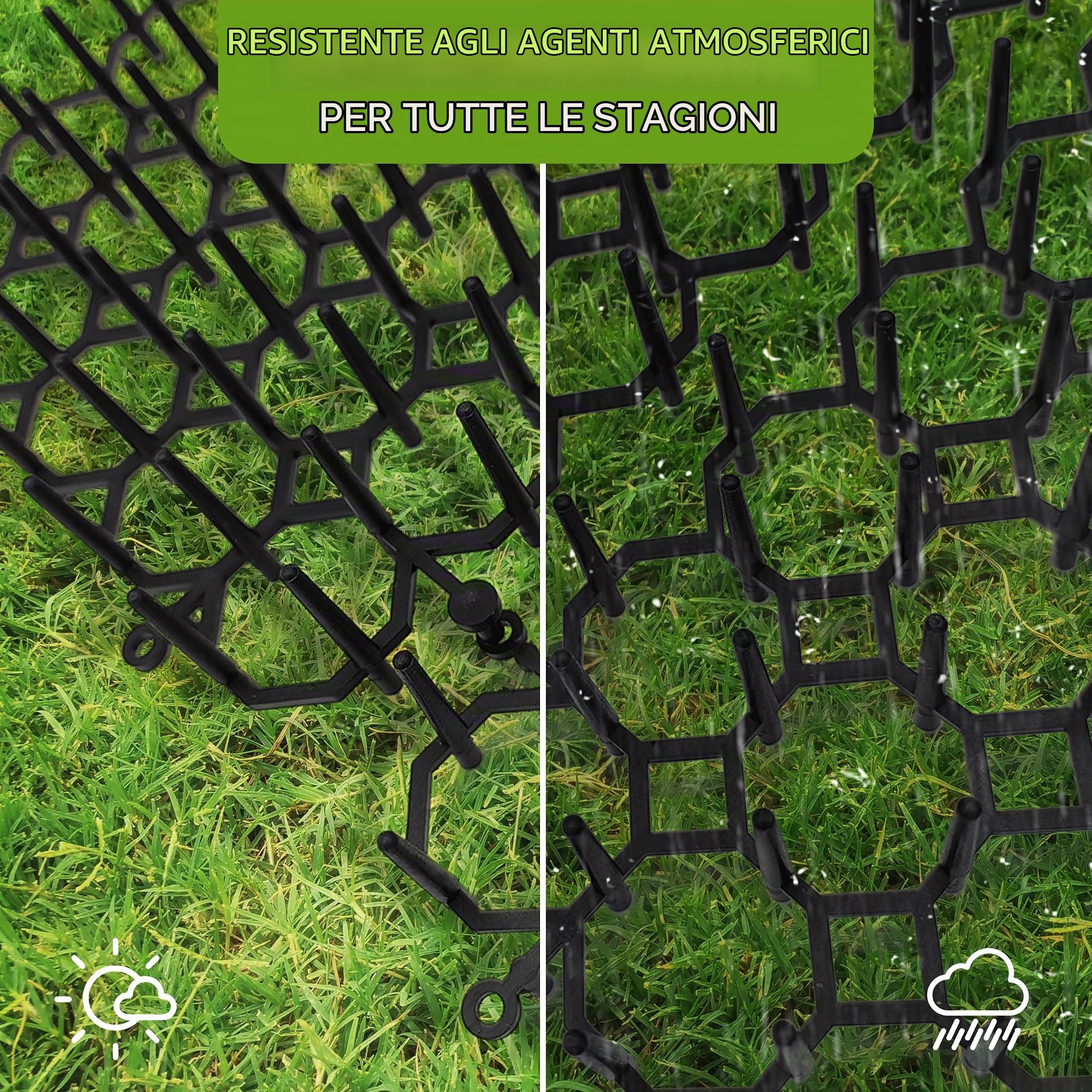 ISOTRONIC rete spinata allontanare gatti tappetino repellente martore cani protezione giardino alberi casa auto graffi 1,5m² 24 pezzi dissuasore barriera efficace esterno difesa stop animali fossi