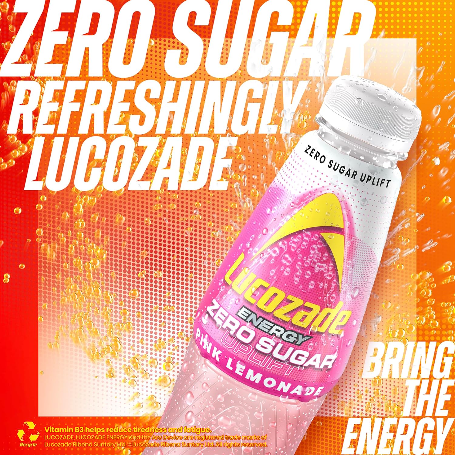 Lucozade Energy Zero Sugar Pink Lemonade 4X380 ml