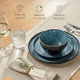 Twinzee Riviera Collection 24-Piece Stoneware Dinner Set for 6 People – Microwave Compatible – Dinner Set for 6 People - 3