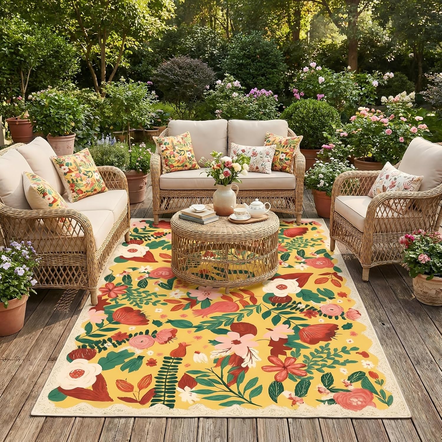 Soft Floral Washable Bathroom Rugs 2x3,Burnt Orange Bohemian Non-Slip Small Kitchen Rug,Abstract Scandinavian Throw Rug,Door Mat Indoor Entrance,Ideal for Entryway Bedroom Hallway
