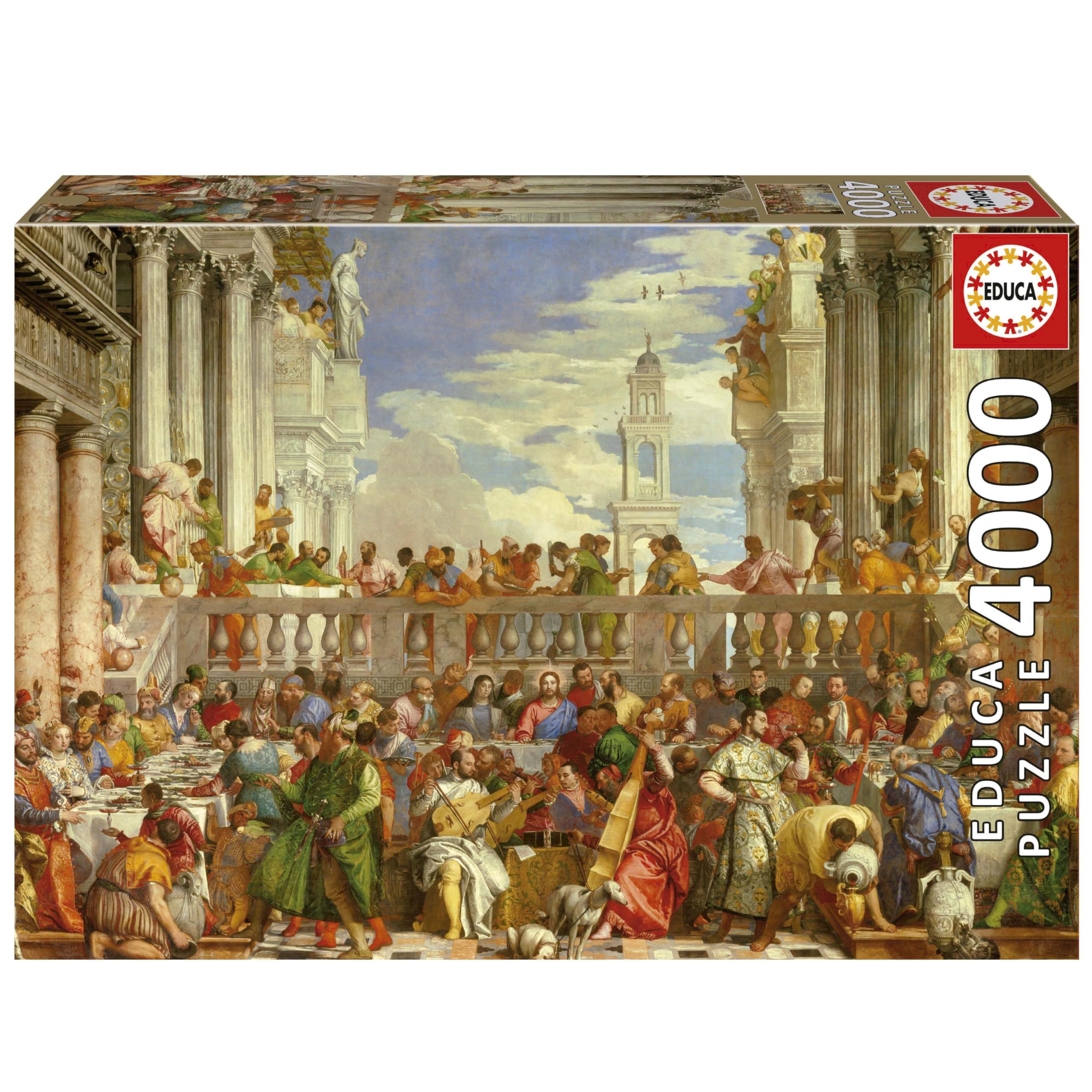 Educa - Las Bodas de Caná, Paolo Veronese | Puzzle de 4000 Piezas para Adultos. Medidas: 136 x 96 cm. Incluye Servicio de Pieza perdida hasta agotar existencias. A Partir de 14 años (19949)
