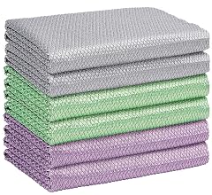 HOMEXCEL Microfiber Glass Cleaning Cloths-6PK 16x14 Lint Free Window Cleaning Cloth Glasses Mirrors Screens Stainless Steel Premium Magic
