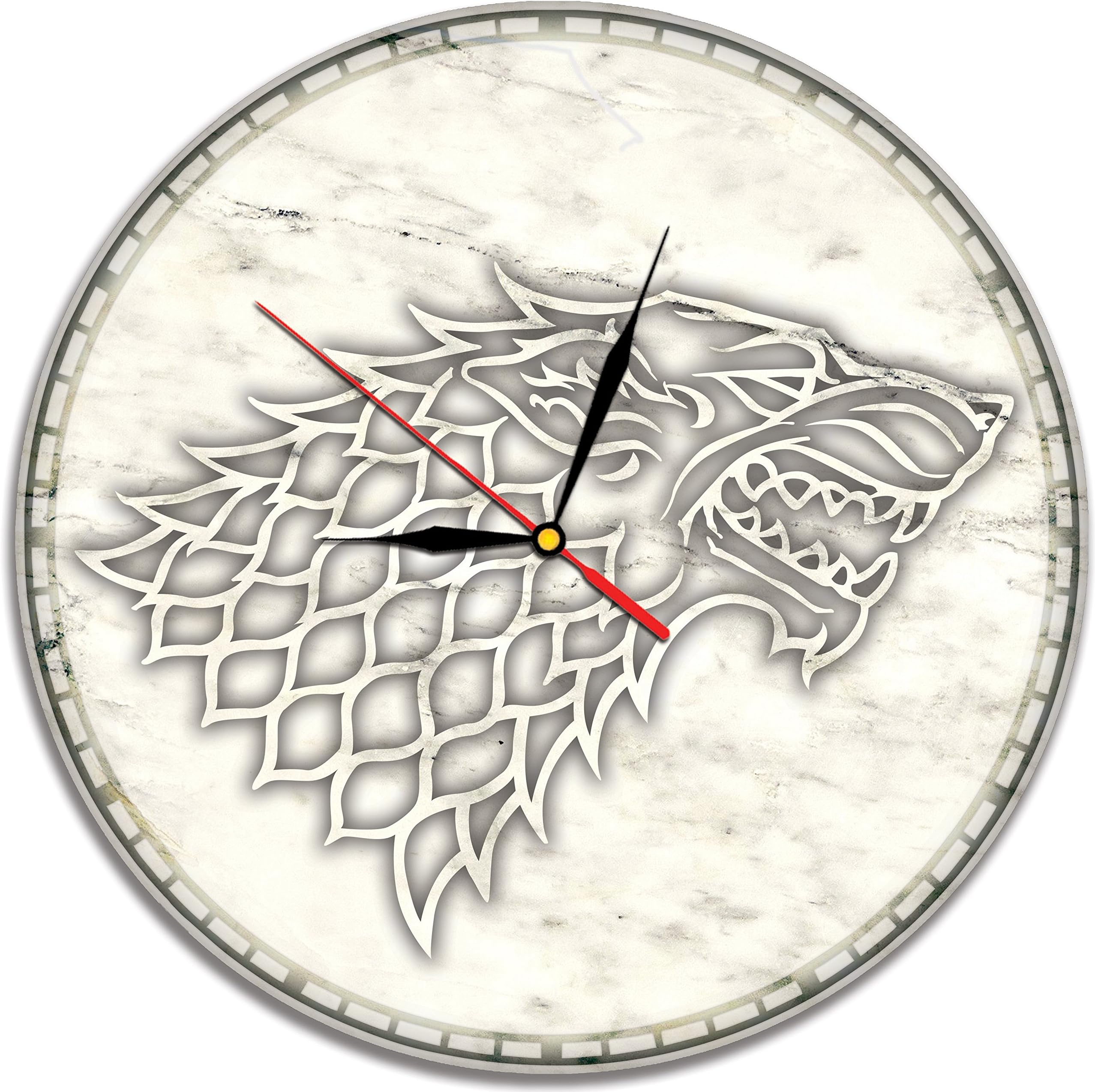 House Stark Decal Waterproof Color Modern Sticker Wall Clock - Decorate your home with Colored Game Of Thrones Art - Best gift for men and women, friend, girls and boys - Win a prize for a feedback