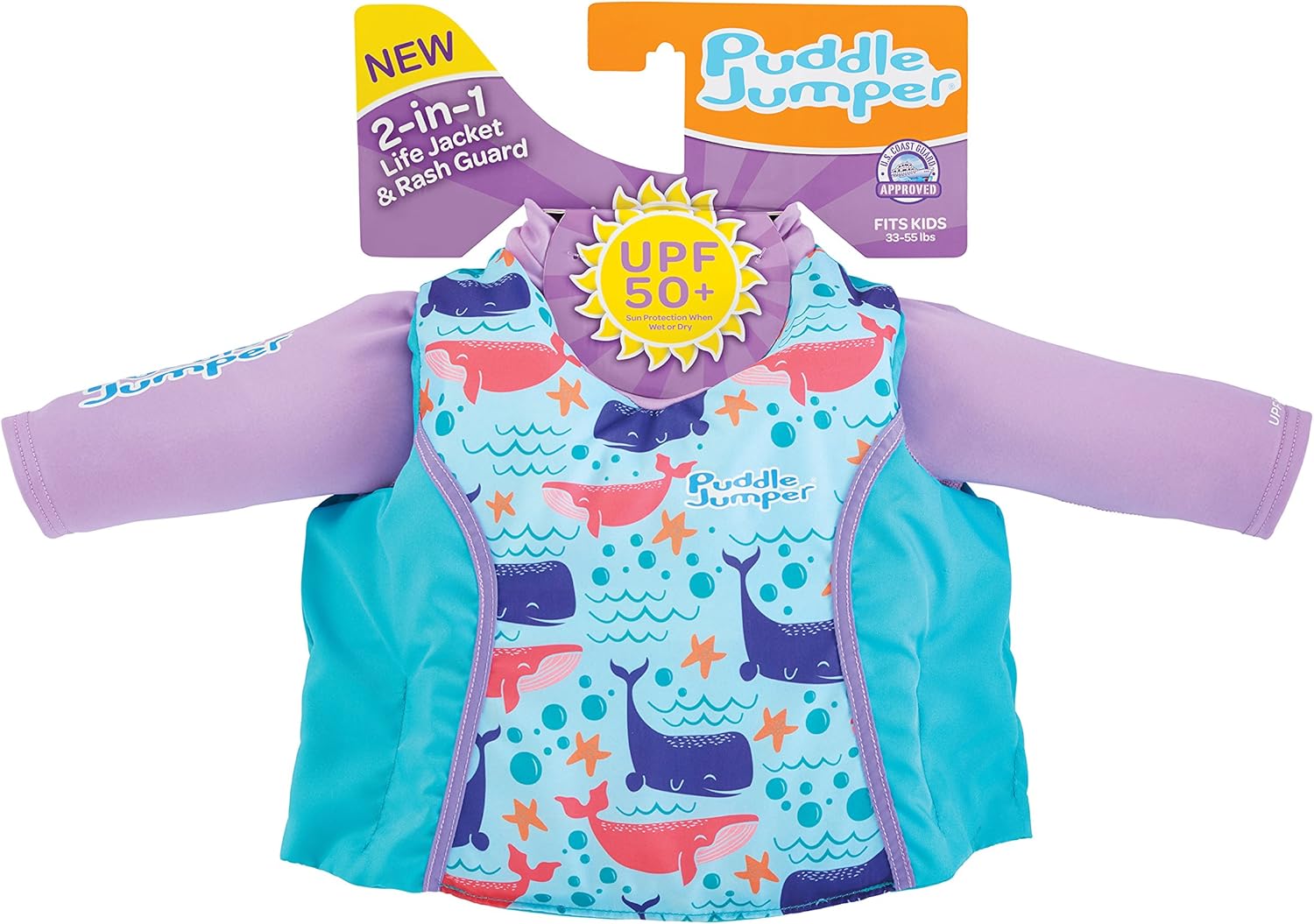 STEARNS Puddle Jumper Kids 2-in-1 Life Jacket and Rash Guard, Fruits, One Size : Sports & Outdoors