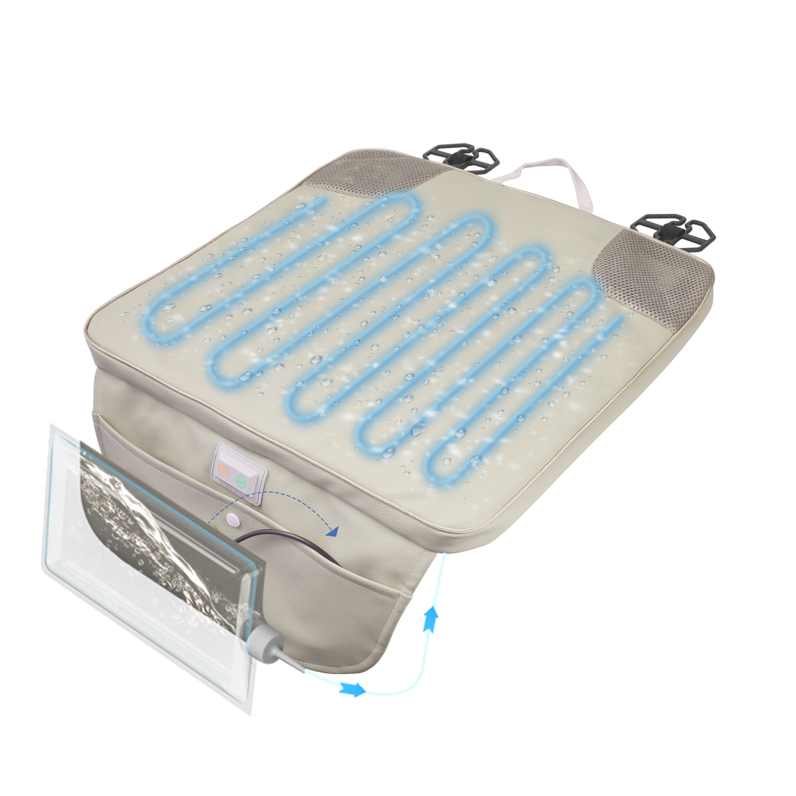 水冷式クールマット 送風ファン搭載 水循環冷却 USB電源対応 3段階温度調整 Amazon.co.jp: 【2025年新登場】水冷式クールシート 送風ファン