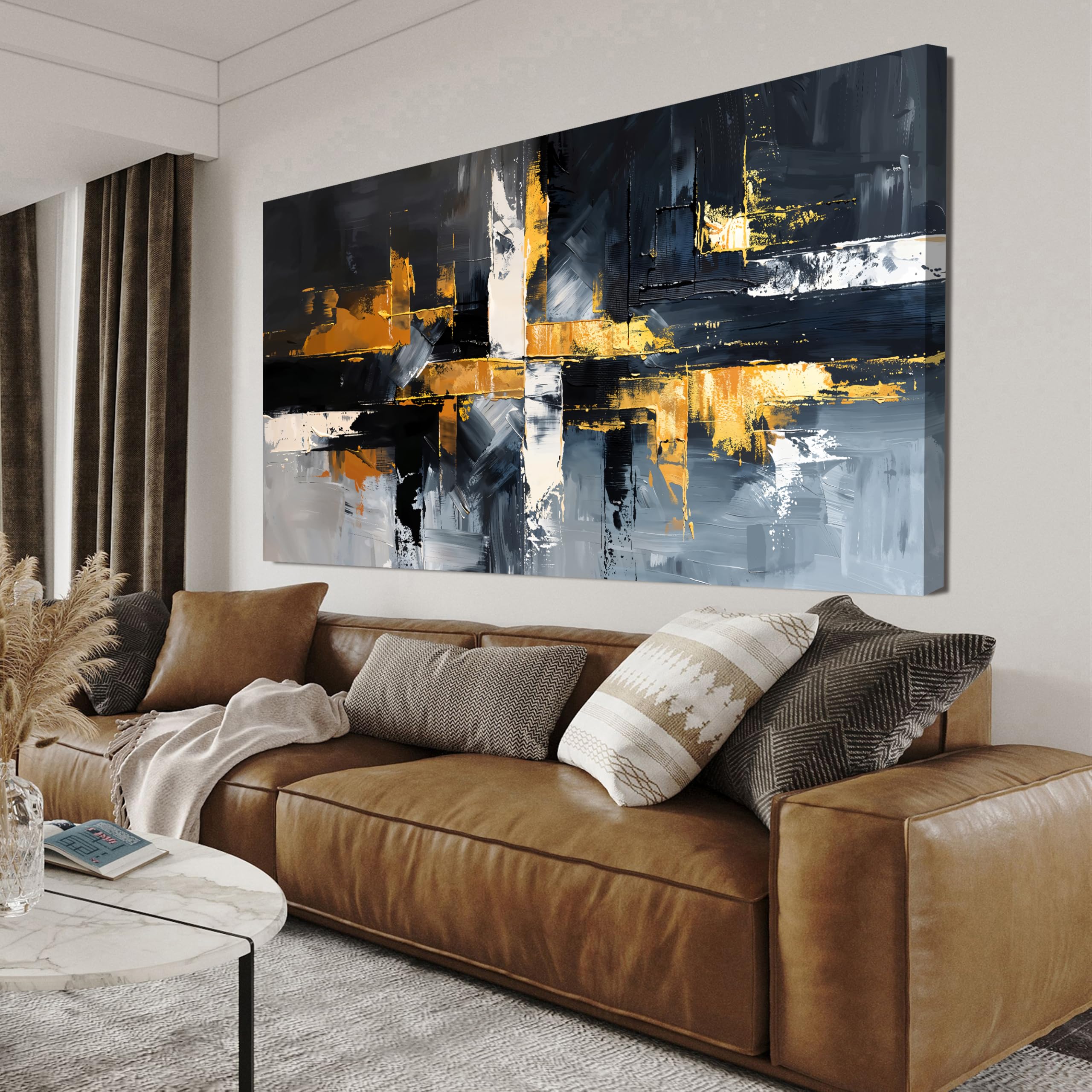 Photo 1 of AIXMGSJS Abstract Canvas Wall Art 29" x 58"
