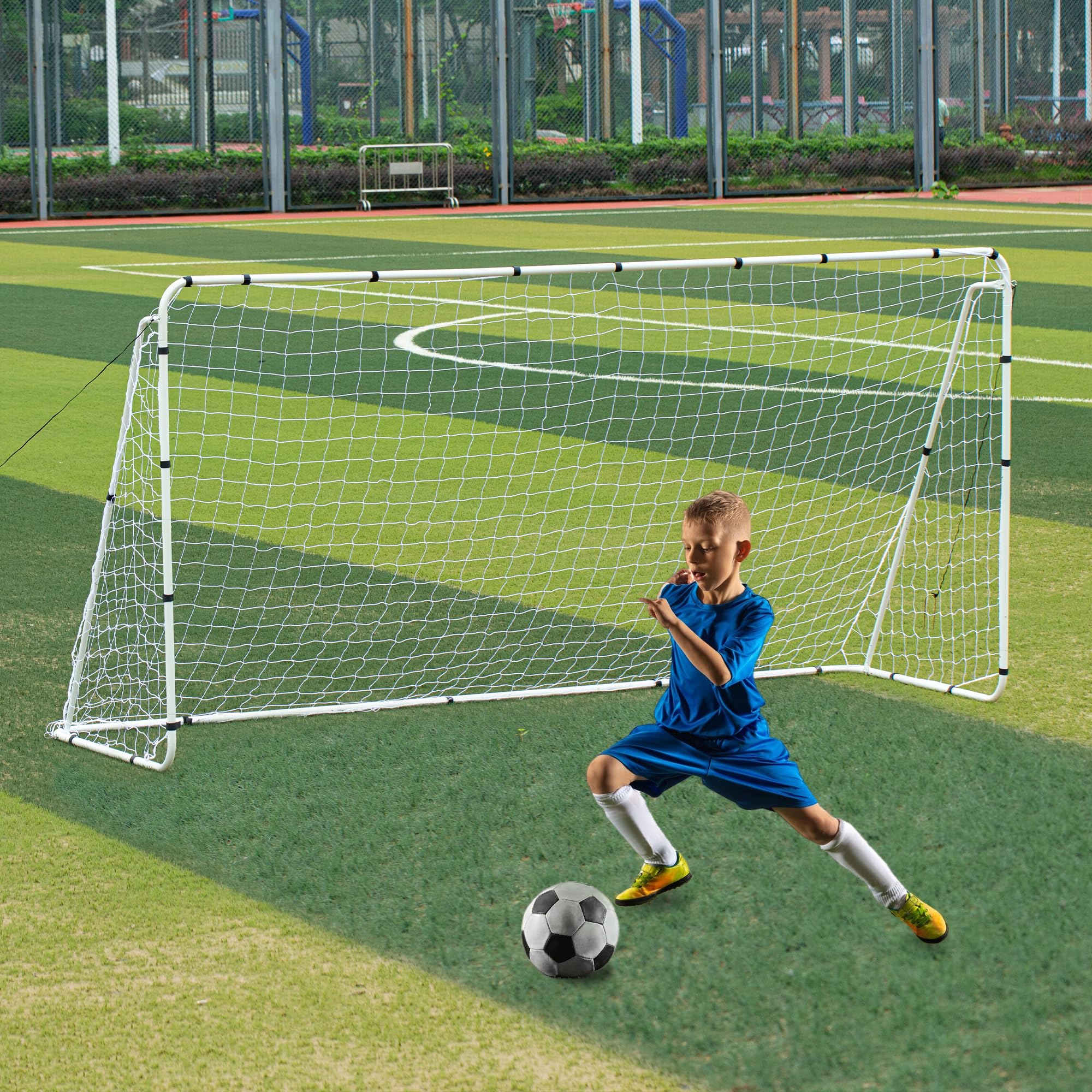 Soccer Net 12 × 6 Ft - Heavy Duty Frame, Easy Setup, All-Weather Resistant Soccer Goals for Backyard Training and Games, Ideal for Improving Skills, Fun Family Matches