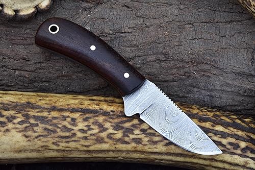 Miniatura 8 de Knives Ranch Cuchillo Dandy estilo vaquero de 5-1/2 pulgadas | Mango de palo de rosa | Funda de transporte horizontal de cuero genuino ajuste cómodo