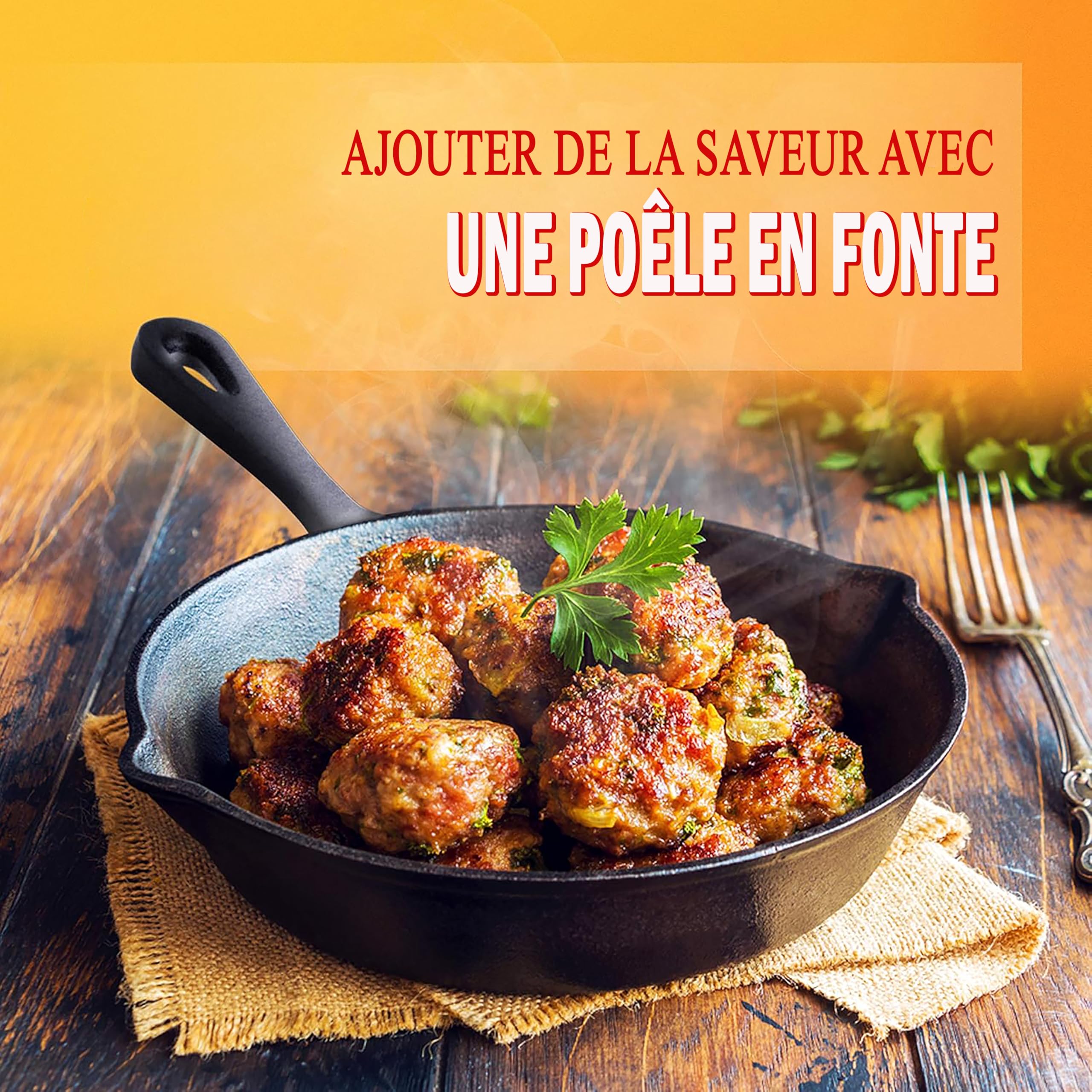NutriChef Poêles en Fonte Induction 3 Pièces – Set de Poêles à Frire Pré-Assaisonnées avec Culottage, Tous Feux, Becs Verseurs, Poignées Silicone, Four 260 °C, 20, 25 et 30 cm, Noir