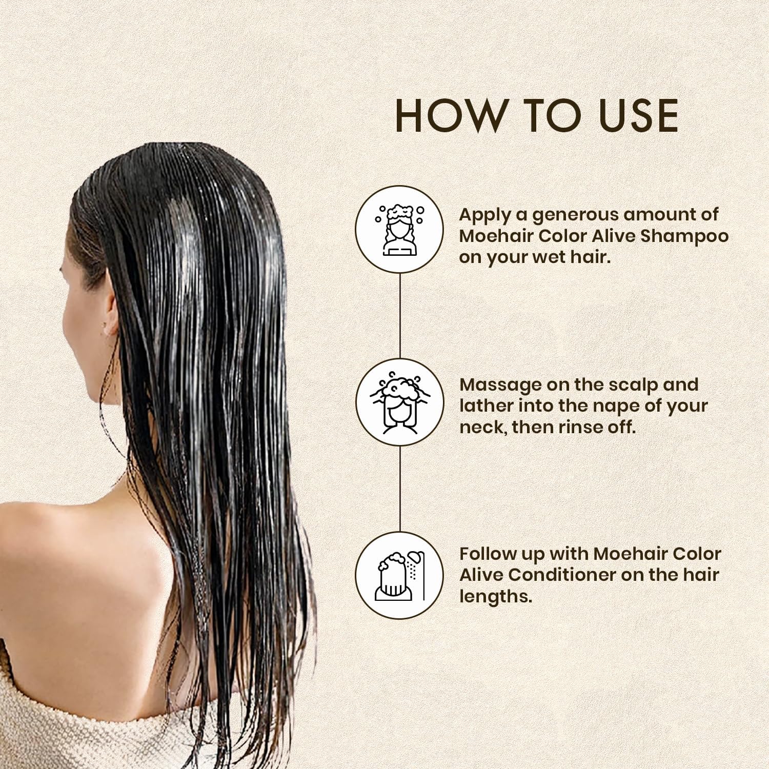 MOEHAIR Color Alive Shampoo and Conditioner Set – 12 Fl. Oz | Boost Vibrancy, Shine & Texture | Fade-Proof Hair Color | Salon-Grade Color Protecting Shampoo and Conditioner | Sulfate and Paraben-Free