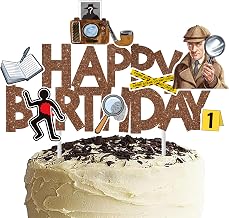 Detective Birthday Cake Topper Detective Themed Birthday Party Decorations Detective Theme Cake Topper Decoration for Spy Party Mystery Party Baby Shower Supplies