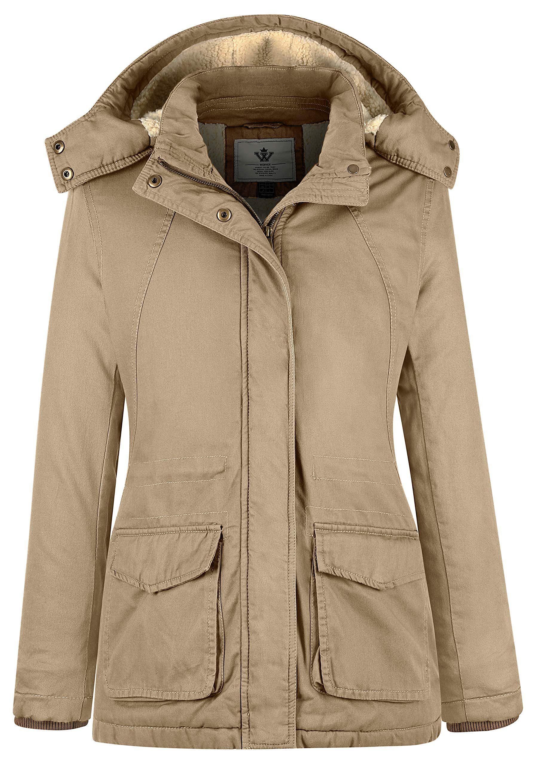 WenVenWomen's Winter Warm Sherpa Lined Jacket Heavy Parka Coat with Hood